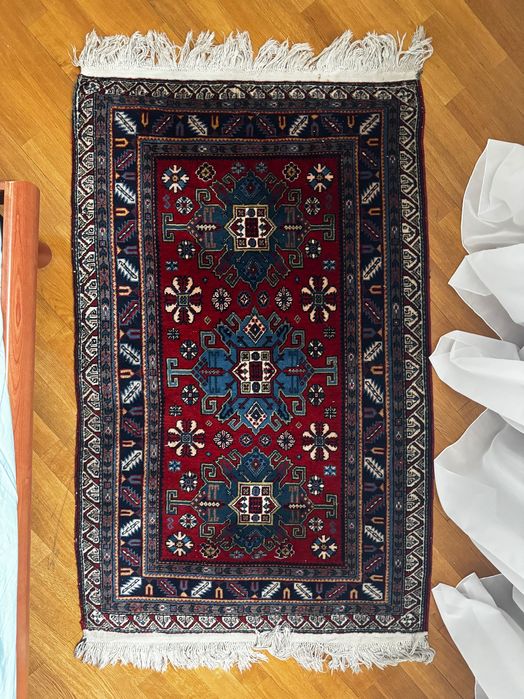 Туркменский ковер 150 х 90 см, после химчистки