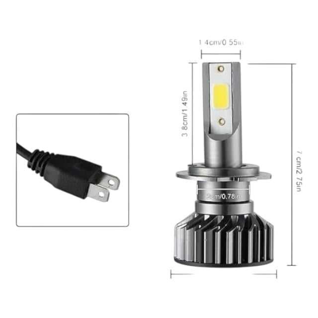 Set 2 becuri auto LED H7 F2 COB 100W lumina alb-rece 12.000 lumeni 12V