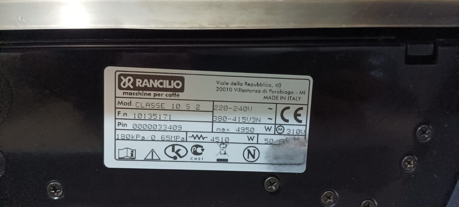 Rancilio classe 10 две групи кафемашина професионална