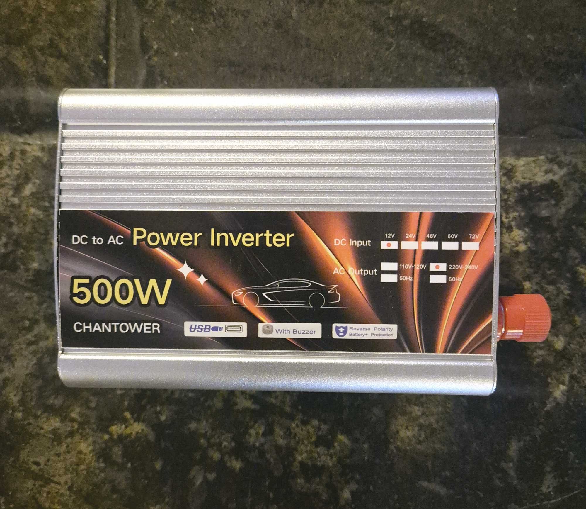 500W автомобилен инвертор, преобразува DC 12V в AC 220V
