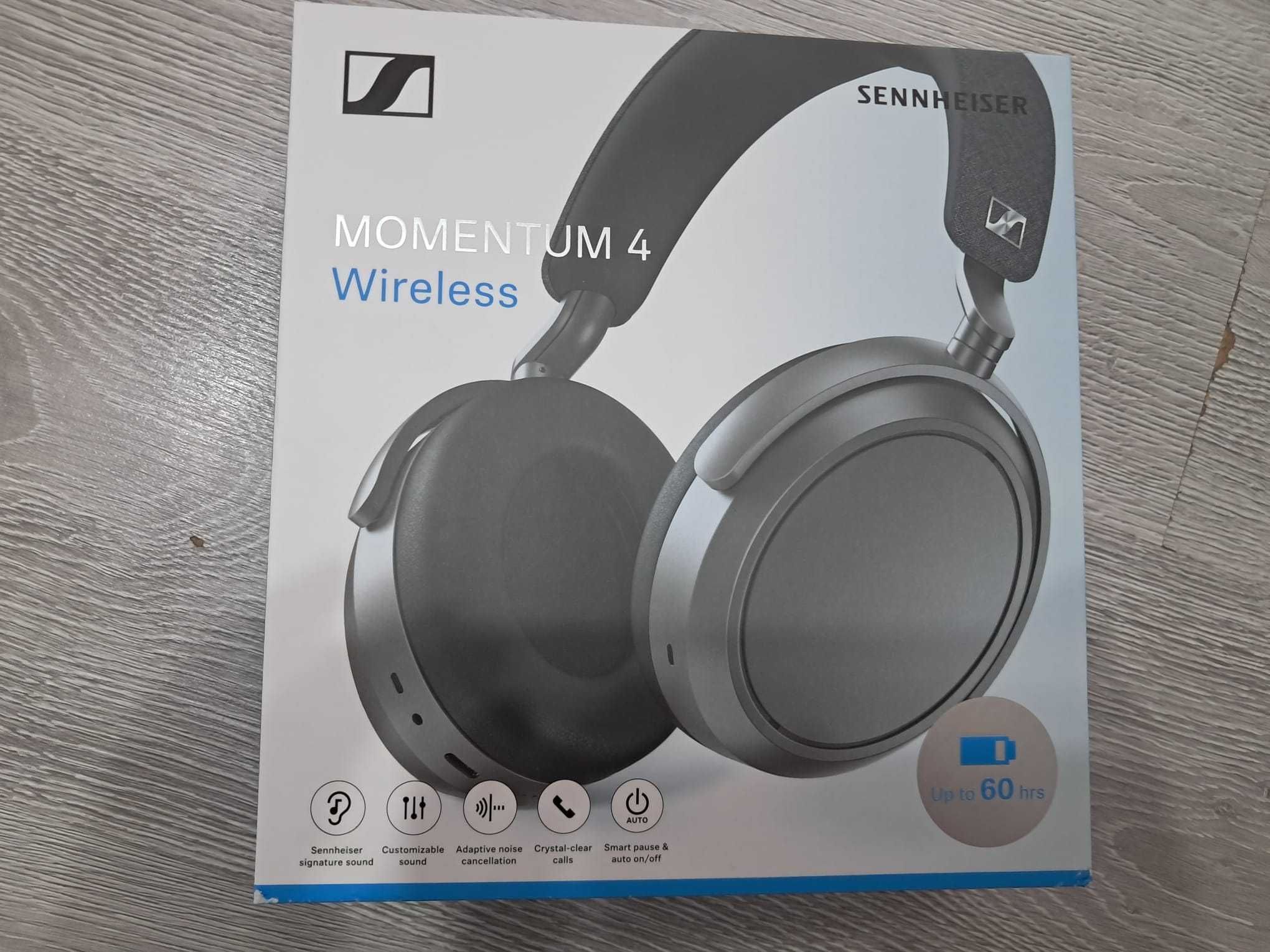 Căști wireless Sennheiser - Momentum 4 Wireless, ANC, negre