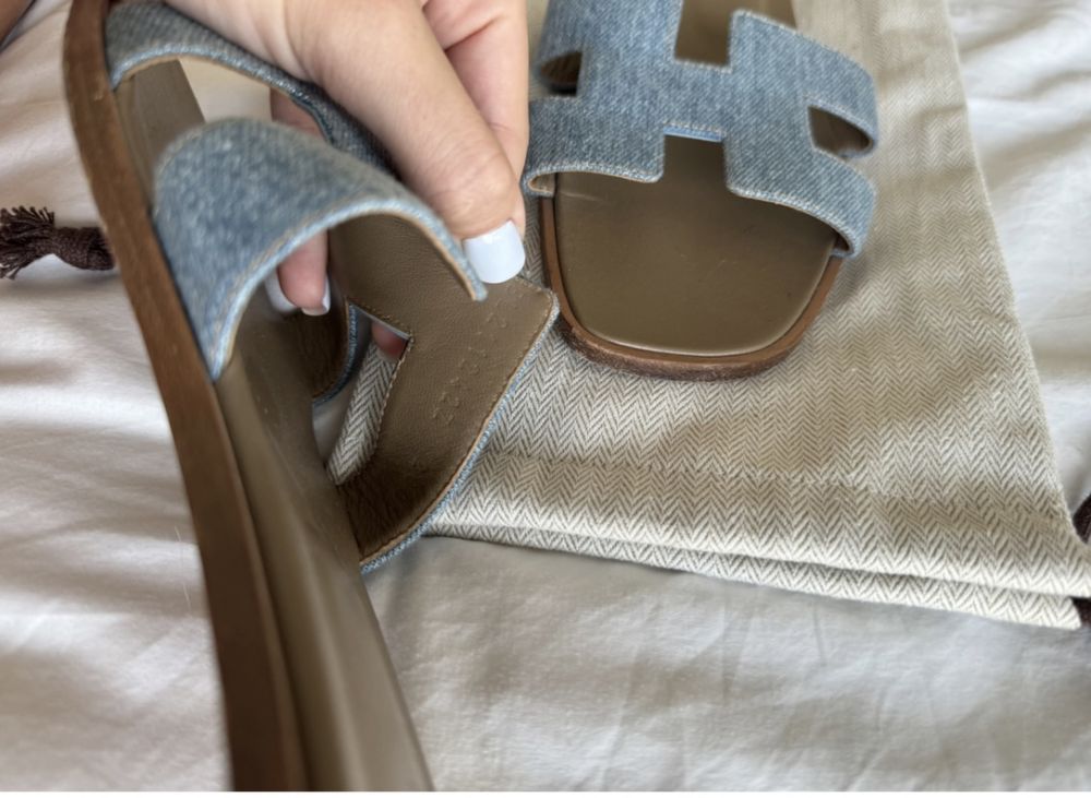 Hermes oran denim сандали