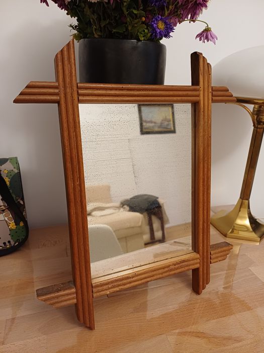 Accesoriu decorațiune vintage colectie lemn sticla Franța 1940