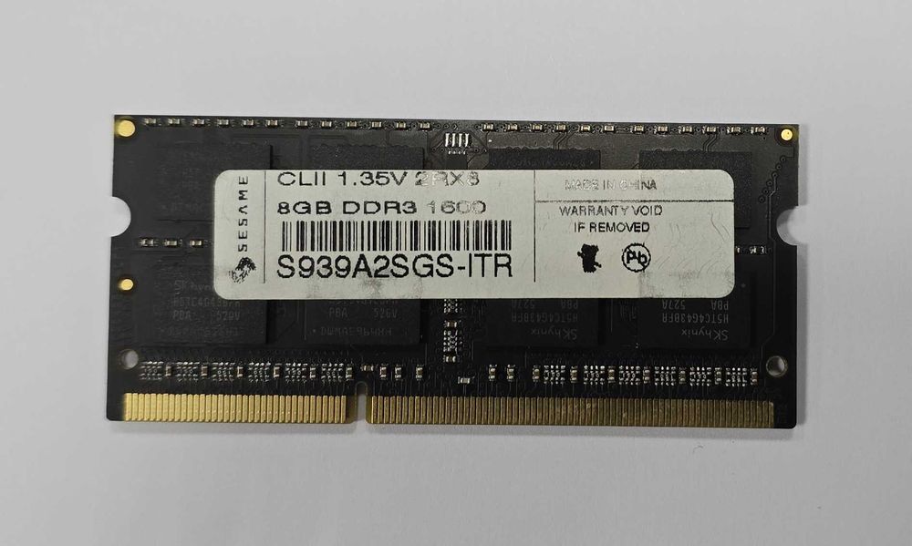 SESAME 8GB PC3L 12800 DDR3L 1600Mhz CL11 1.35V 2Rx8  за лаптоп
