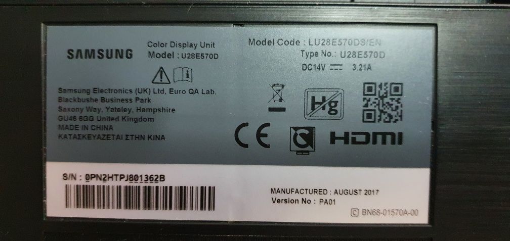Monitor Samsung UHD 4k 28"