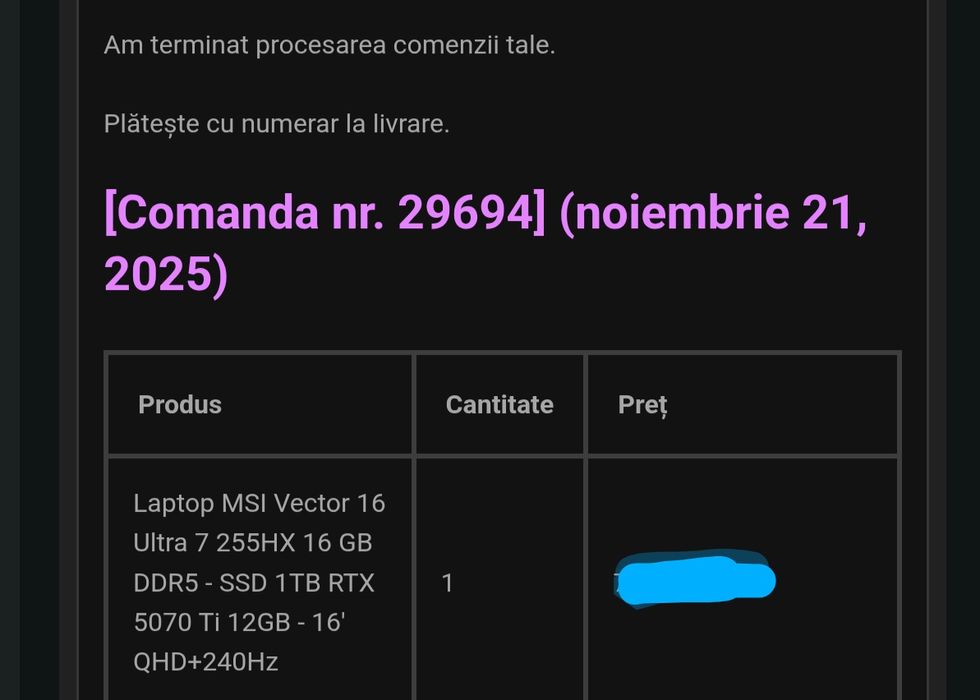 Vector 16 HX AI A2XWHG/ Ultra 7255HX/RTX 5070 TI/1TB SSD/QHD- 240HZ/