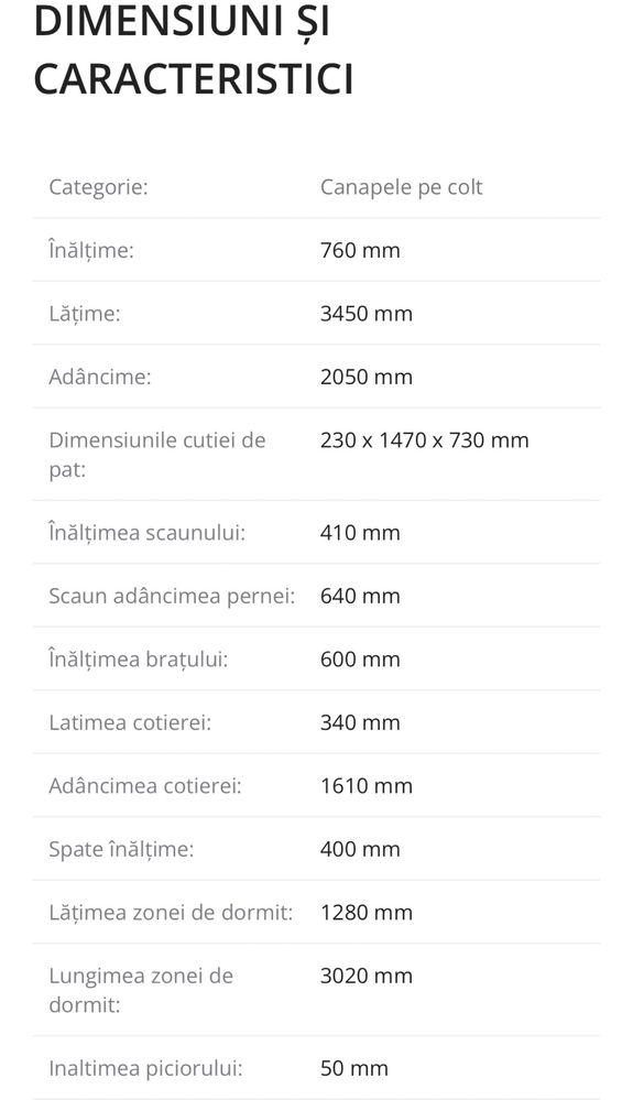 Coltar living, extensibil, catifea