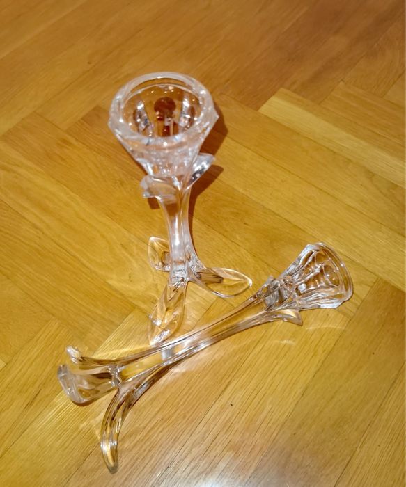 Кристални Свещници комплект френски БАНДОЛ Cristal D'Arques Durand  2