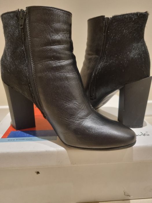 Дамски боти Бианки кожа и косъм 39