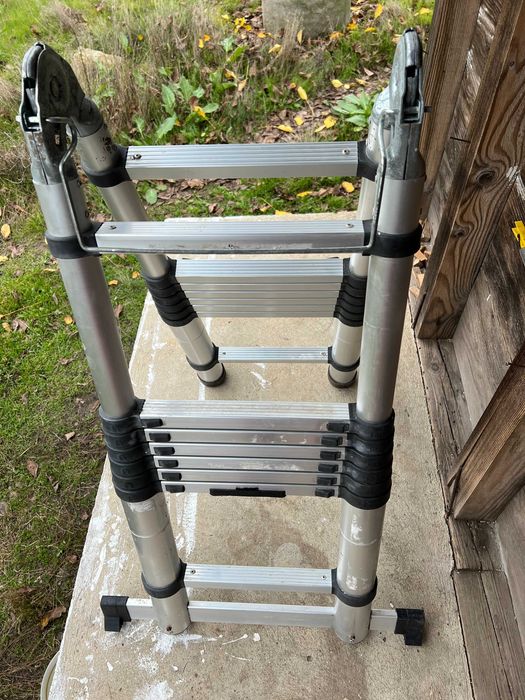 Scară telescopică pliabilă, portabilă, de 5 metri, din aluminiu