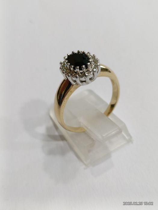 Vind Inel din aur 14kt cu safir 1,20ct și diamante 0,30ctt