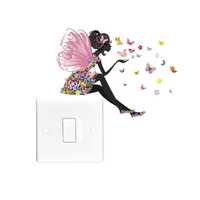 Set 3buc sticker de întrerupător: Zâna Bună, Fluturi, Flori. Magic.
