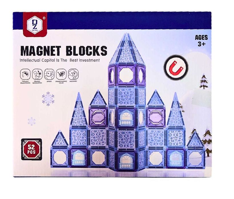 Голям 3D Цветен Магнитен конструктор MAGIC MAGNETIC BLOCKS