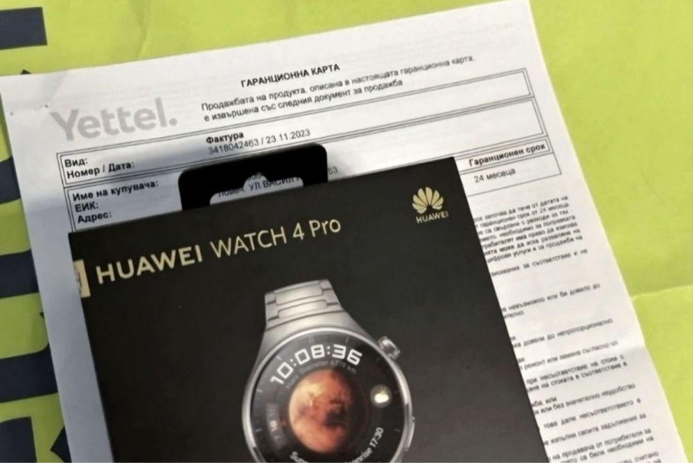 48mm Huawei watch 4 Pro LTE Гаранция Yettel 2025г. Titanium / Титаний