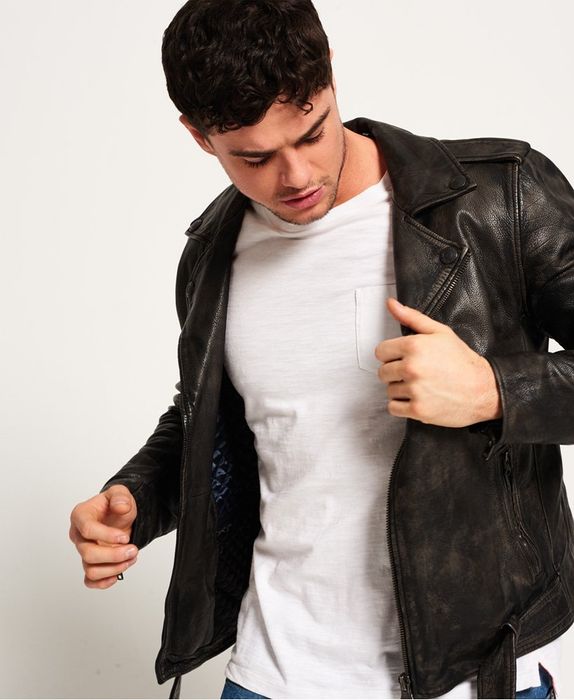 Superdry SD Endurance Custom Leather Jacket-почти ново, оригинално, XL