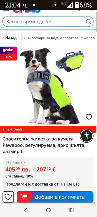 Спасителна желетка за кучета