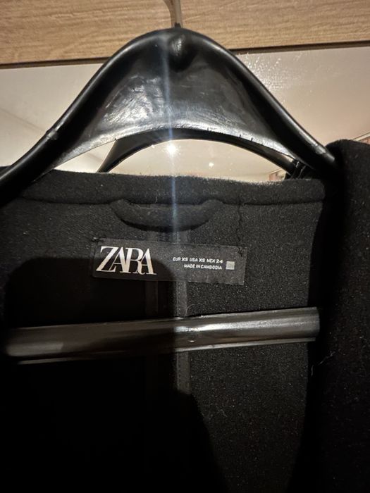 ZARA палто xs черно без никакви забележки