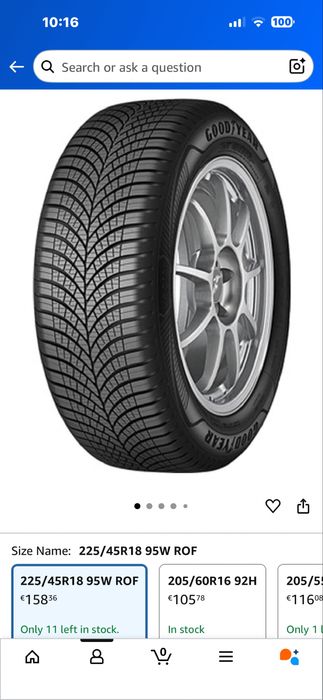 Vând 4anvelope noi goodyear vector4seasons gen3 2024