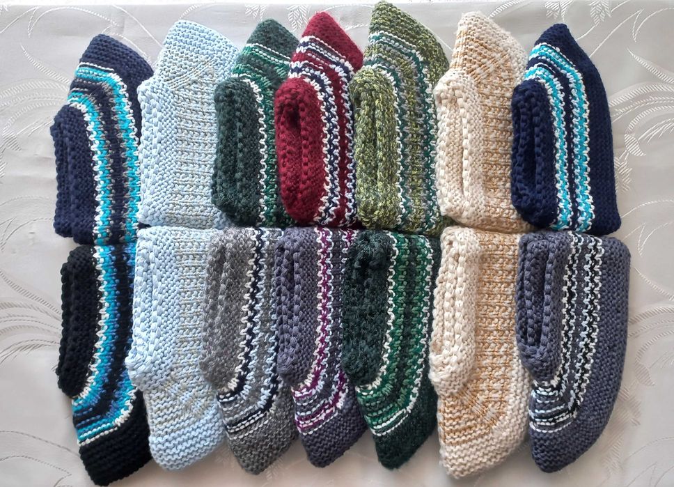 Домашно плетени терлици мъжки размери