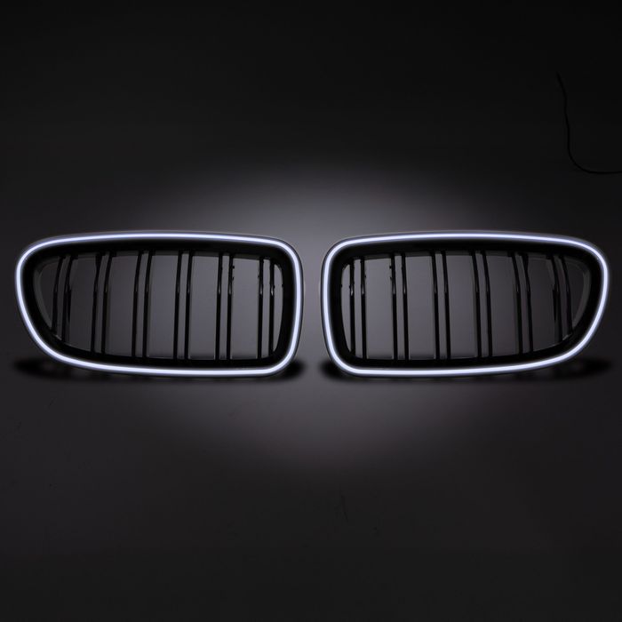 LED светещи двойни бъбреци BMW 5 F10 лед грил решетки бмв ф10 черни