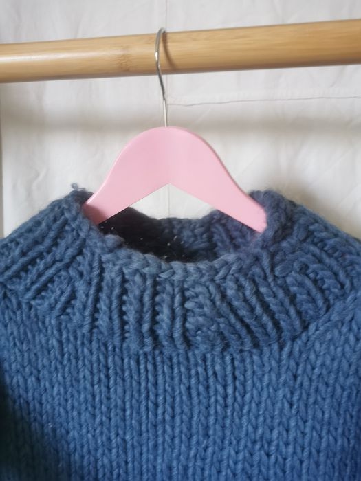 pulover tricotat manual cu lana oversize, chunky, calduros