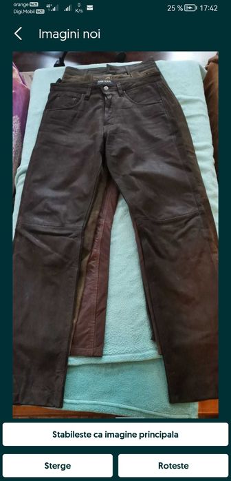 Pantaloni piele moto M L