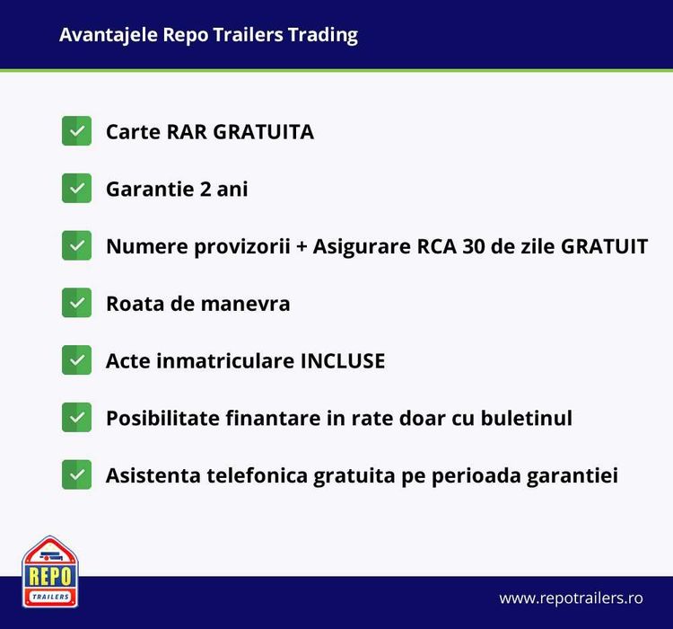 Remorca Platforma AUTO RSA 3519 1800 Kg,Fabricata in RO,carte RAR