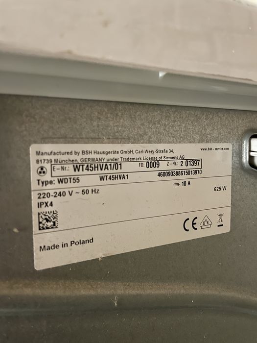 Сушилня Siemens iQ300 8 kg 6 месеца пълна гаранция WT45HVA01