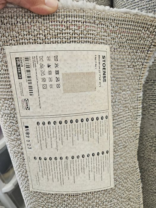 Covor Ikea Stoense gri 2 x 133x195 cm / alb-murdar 80x150 cm