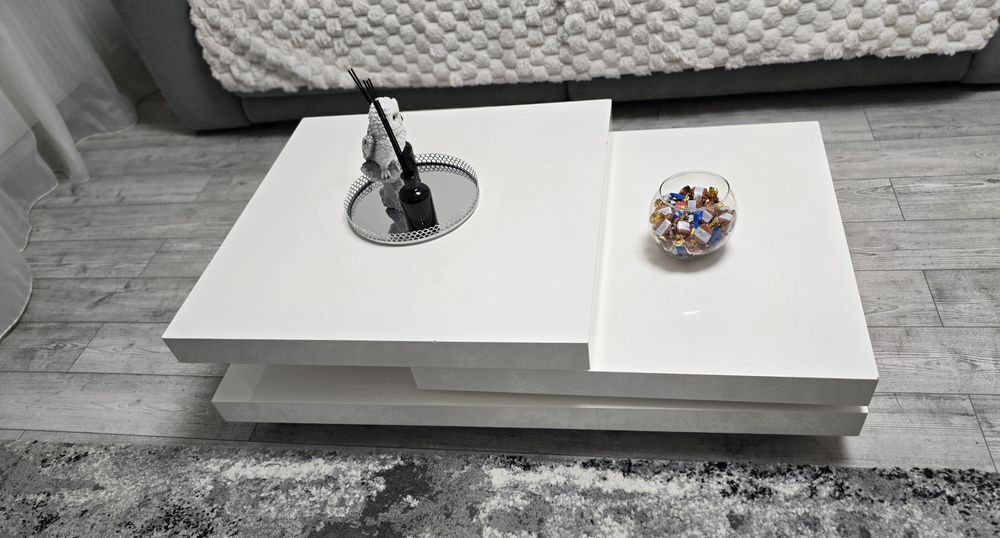 Masa cafea Alb lucios