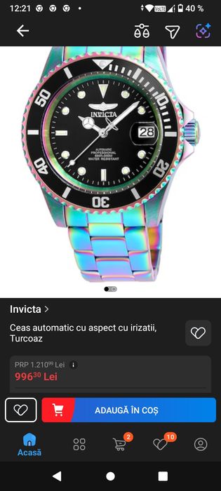 Invicta 40mm automatic 40mm sigilat