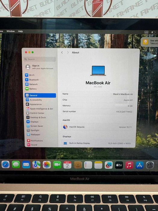 BLACK AMANET P2 • MacBook Air M1 2020 256GB-Baterie 92%