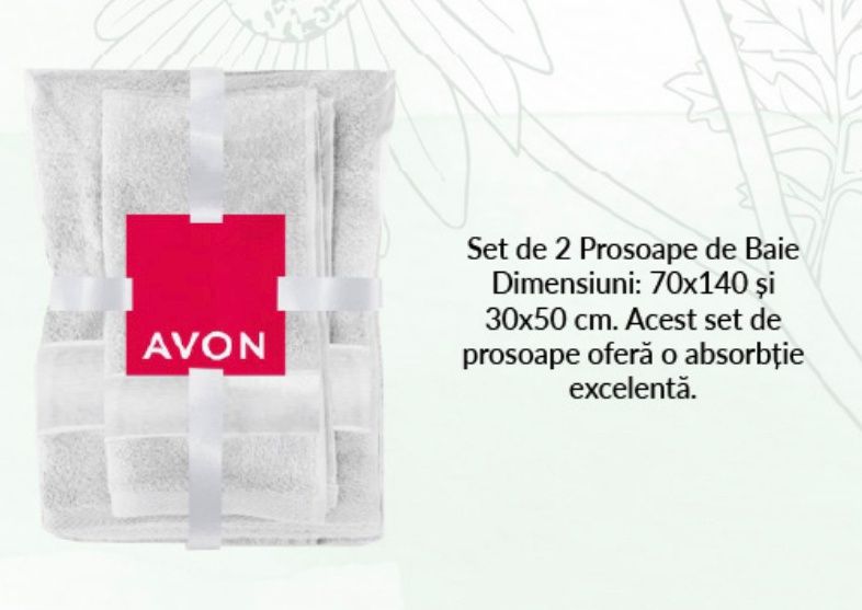 Set prosoape baie/ Avon/ absorbție excelenta/ prosoape albe/ noi