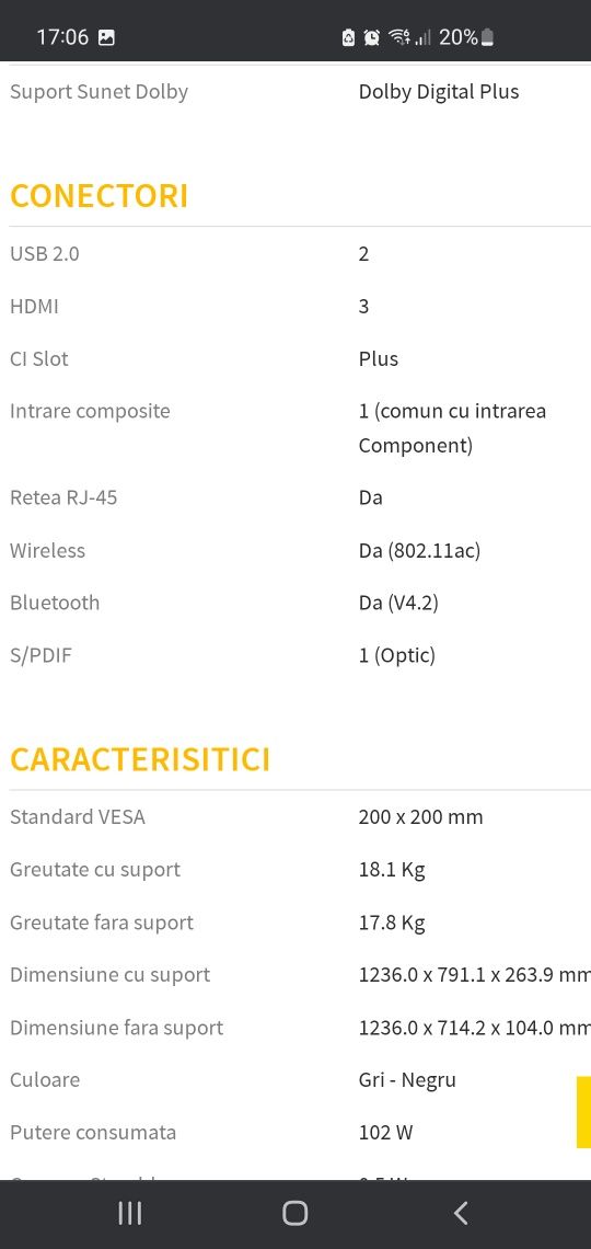 Tv smart samsung curbat 138 ecran crapat