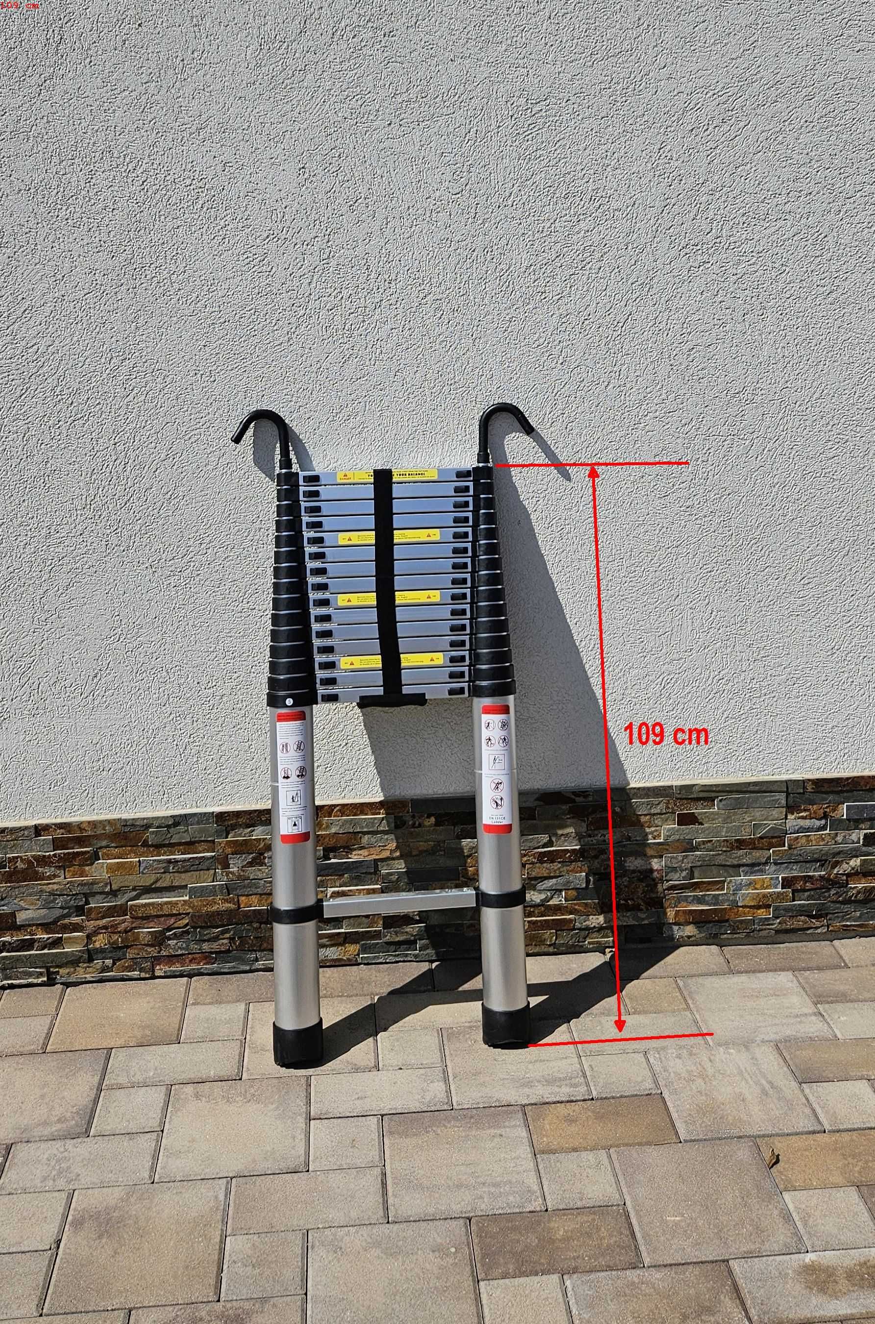 Scară telescopică aluminiu 6,2 m