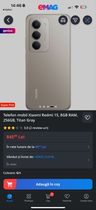 Redmi 15 - 256 GB Memorie 8 RAM - Baterie 7000 Mha - SIGILAT NOU