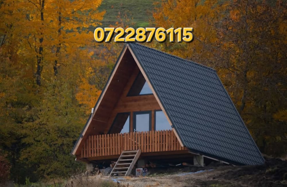 Construim case din structura de lemn si cabane stil A Frame, dimensiun