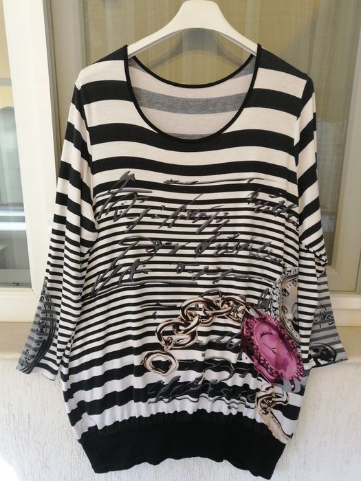 Дамска блуза на райе с дълъг ръкав