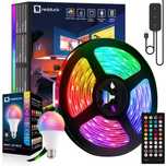 Kit Banda Led Inteligenta, 5 sau 10 m, RGB, WIFI, BONUS Bec LED