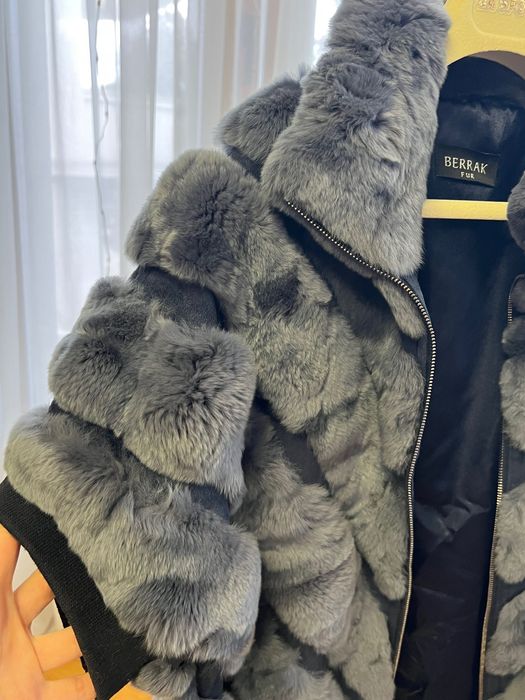 палто от естествен косъм и кожа