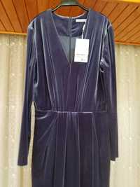 Платье нарядное, велюр. Турция, размер 40 ( Советский 46 - 48 ) .