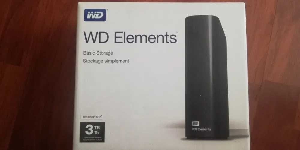 Hdd-Hard extern 3 tb usb WD Elements alimentator inclus și cablu