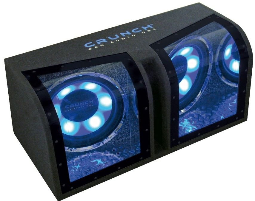 CRUNCH USA Dual Subwoofer Бас каса и усилвател CRUNCH
