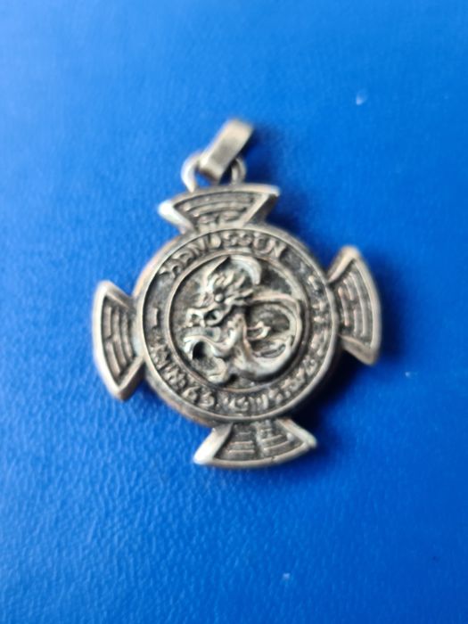 N Pandantiv argint 800 amuletă a dragonului Hanussen,simbol al puterii