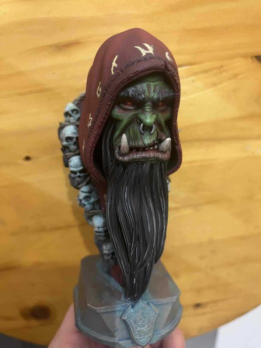 Bust Gul'dan World of Warcraft – 3D print pe rasina, pictat panual