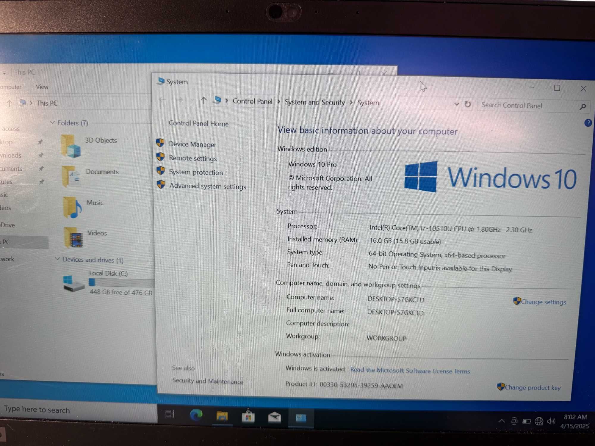 Laptop Lenovo T14 14'' i7-10510U SSD 512Gb 16Gb Ram Factura & Garantie