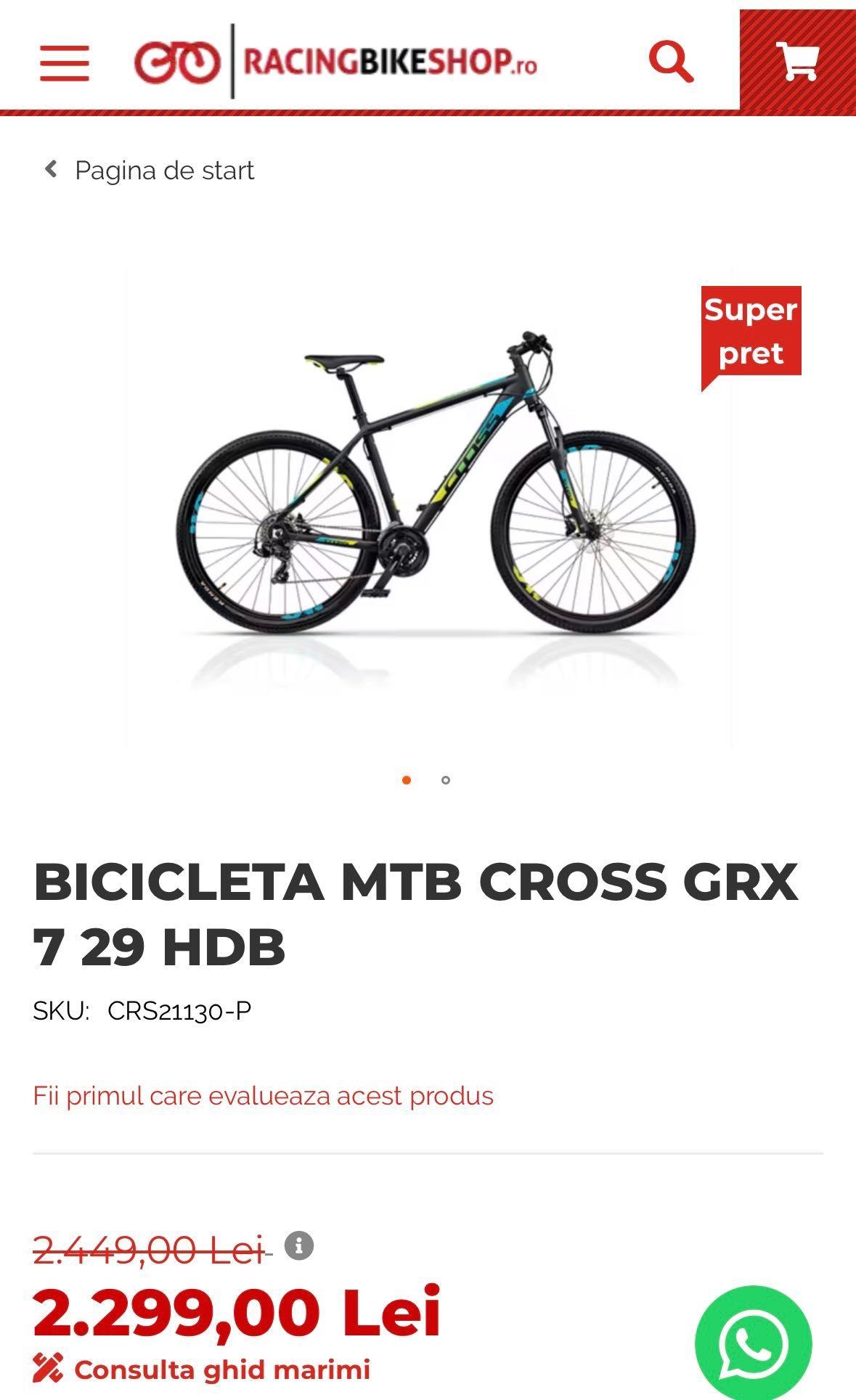 Bicicletă MTB CROSS