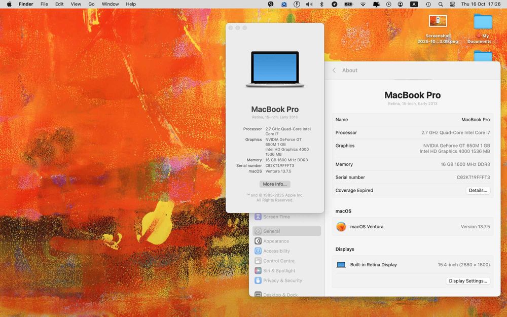 MacBook Pro, Retina, 15-inch, Early 2013