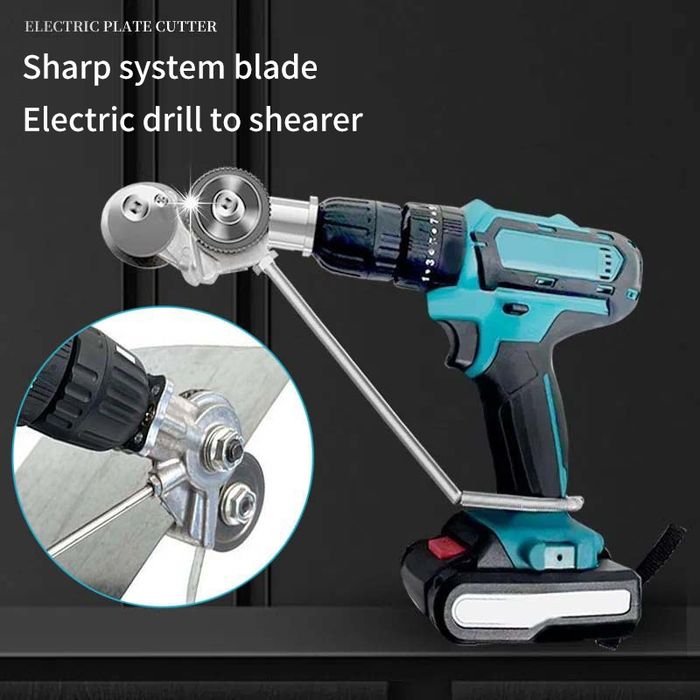 Приставка за бормашина, ножици за метални плочи с двойна глава