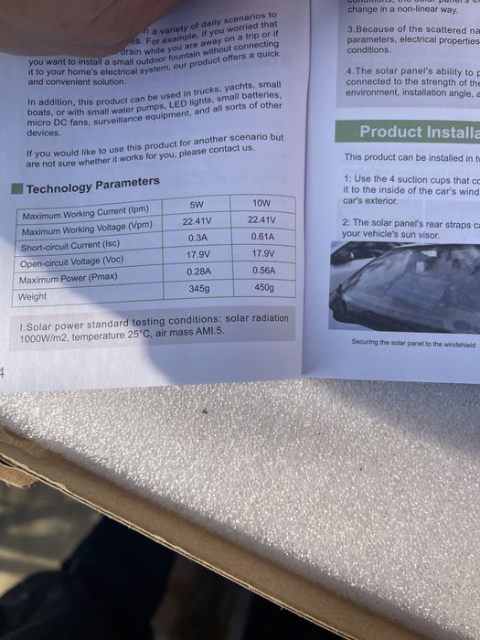 Incarcator 12 v Panou solar 10W pentru încărcare baterii auto 12V